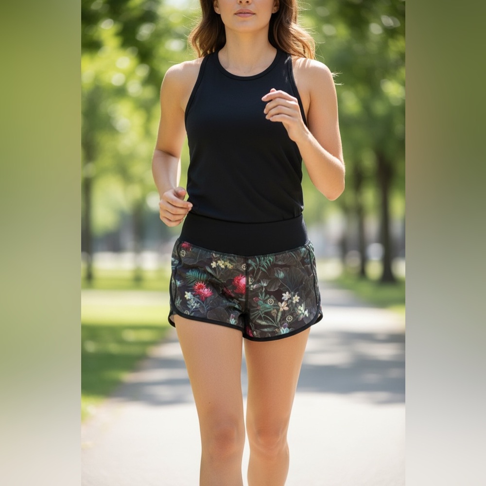Lululemon Athletica Floral Running Shorts Size 6 | Athletic Gym Yoga